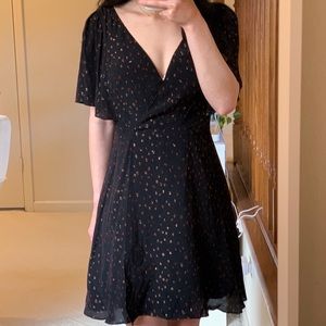 MADEWELL Flowy Mini Wrap Dress Black Size 00